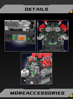 Mould King 10204 juguetes técnicos de motor de coche el nuevo coche deportivo Motorzied FE V8