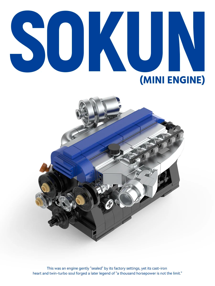 248 Piezas de Bloques de Construcción de Motor 2JZ-GTE Mini, PB8869A, Superauto Técnico SOKUN, Ladrillos Decorativos de Motor de Vehículo