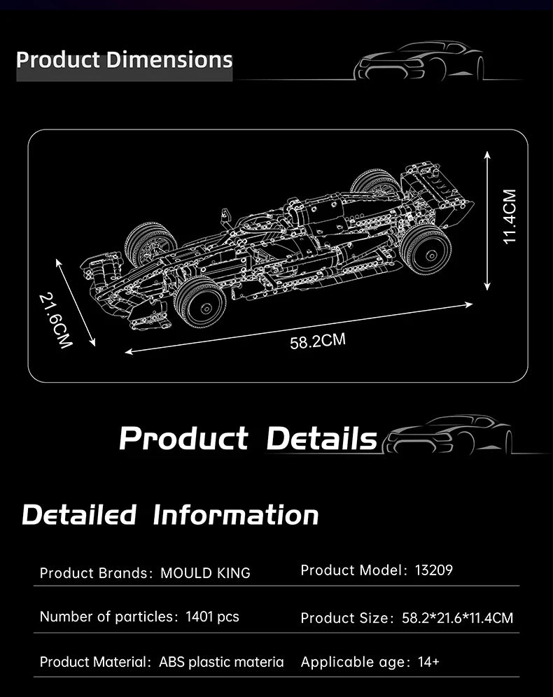 Mould King 13209 juguetes de coches técnicos el coche de carreras FE SF-24