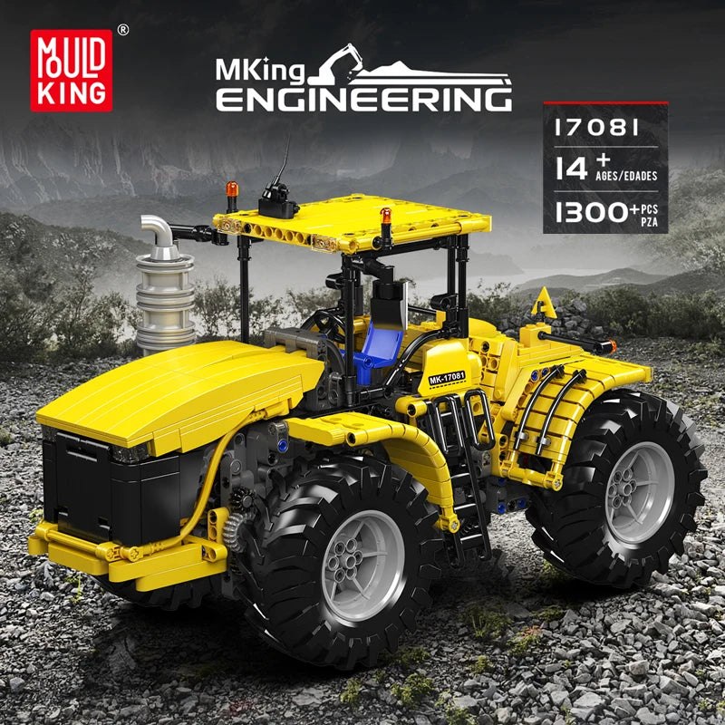 Mould King 17081/17082 juguetes técnicos para coche, Tractor articulado RC Challenger