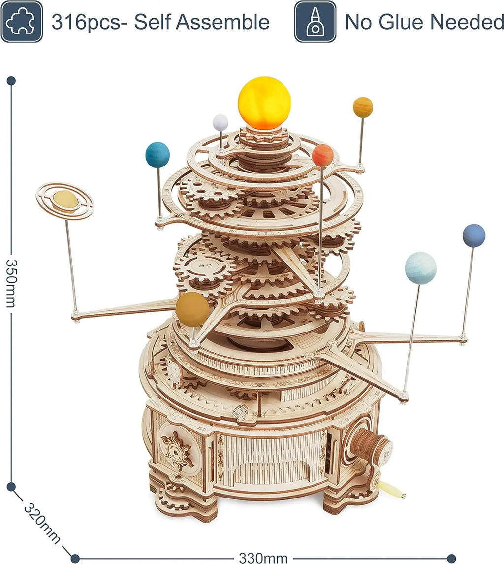 Robotime-construcción de un modelo de madera para niños y adultos, Rokr 316, piezas, giratorio, mecánico, orrity, bricolaje, bloques de construcción, Kits, juguete, regalo, ST001