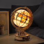 Robotime-rompecabezas de madera 3D Rokr, Kit de modelo de mundo luminoso con luz LED giratoria, Kit de construcción de madera, los mejores regalos para festivales