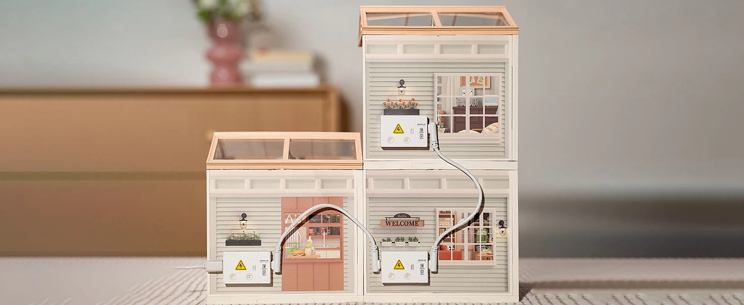 Robotime-rompecabezas 3D de plástico de la serie Rolife, Kit de casa de muñecas en miniatura, juegos de bloques de construcción para regalos, DW009, Dropship