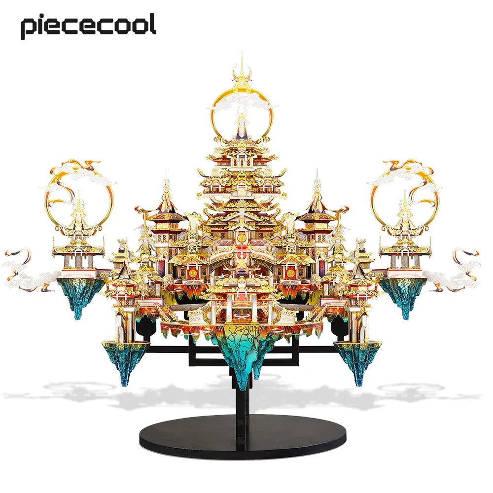 Piececool-rompecabezas de Metal 3D Lingxiao Palace, Kits de modelos de ensamblaje