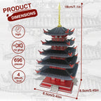 Piececool-rompecabezas 3D de Metal juego de Pagoda de cinco pisos, juguete de construcción