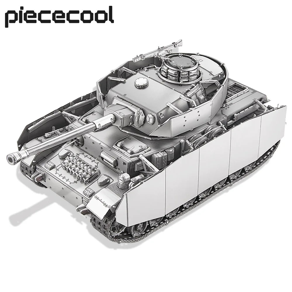 Piececool-Kits de modelos de Metal 3D para rompecabezas de adultos, tanques Panzer IV 1:48, rompecabezas 3D, juguete creativo
