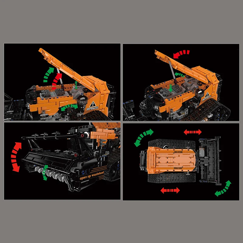 Mould King 17086 camión técnico de juguete, máquina de recibos RC, bloques de construcción, juego de bloques de camión de ingeniería