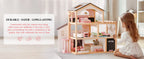 Robotime Robud Casa de muñecas de madera, 6 habitaciones con juego de muebles de 29 piezas, elevador de trabajo, garaje, piscina, regalo Ideal para niños y edades