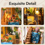 Kit de Modelo de Casa de Muñecas DIY Rolife Gardenhouse Book Nook con Luz LED, Rompecabezas de Madera para Decoración de Estanterías - TGB06