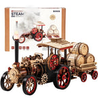 Robotime Rokr Kit de construcción de modelo de coche rompecabezas de madera 3D Kit de vapor 1:28 locomotora de vapor mecánica regalos impresionantes para adultos y adolescentes