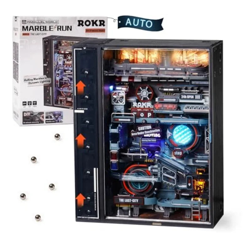 Robotime Rokr-Juego de juguetes de construcción del mundo paralelo, Kits de modelos de carrera de mármol, 130 Uds., Kit de vástago de rompecabezas cerebral, pasatiempos DIY para hombres y mujeres MR01S