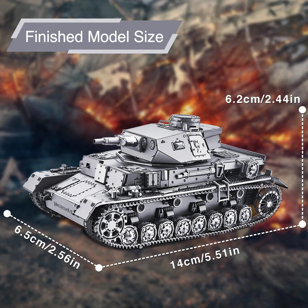 Piececool-Kits de modelos de Metal 3D 1:48 Panzer IV Tanks D Puzzle