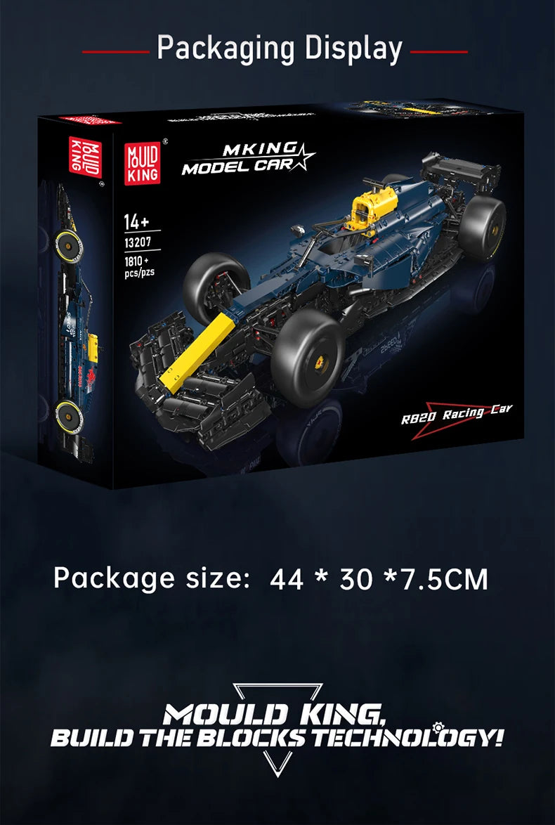 Mould King 13207 juguetes de coche técnico MOC RB20 coche de carreras montaje de bloques de construcción modelo de coche Fomular
