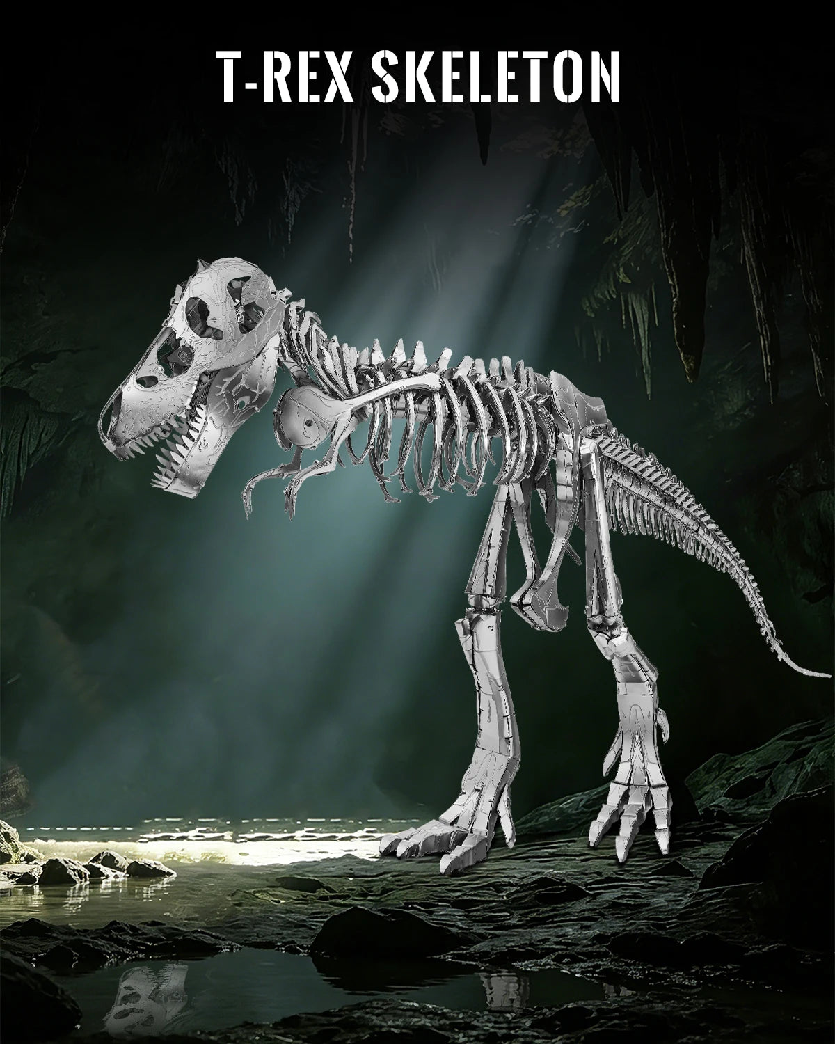 Piececool - Rompecabezas Metálicos 3D, Modelo de Esqueleto de T-Rex