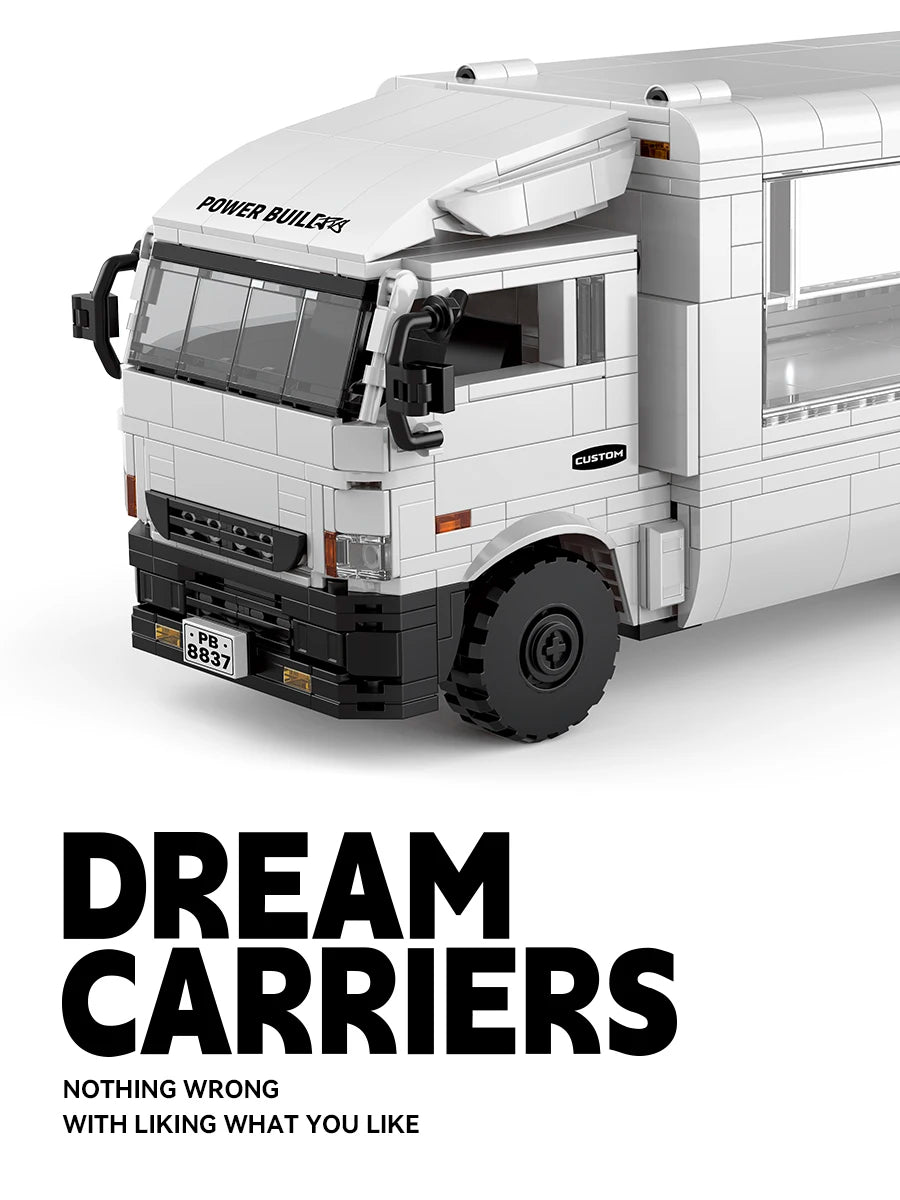 Bloques de construcción de camiones con remolque cerrado serie Dream Carrier F3, 830 Uds., PB8837