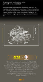 Mould King 10214, juguetes técnicos para motor de coche, motor de pistón rotativo motorizado