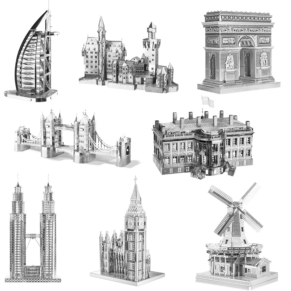Piececool-rompecabezas de Metal 3D, conjunto de modelos de construcción, Kit de montaje DIY para rompecabezas, arquitectura famosa