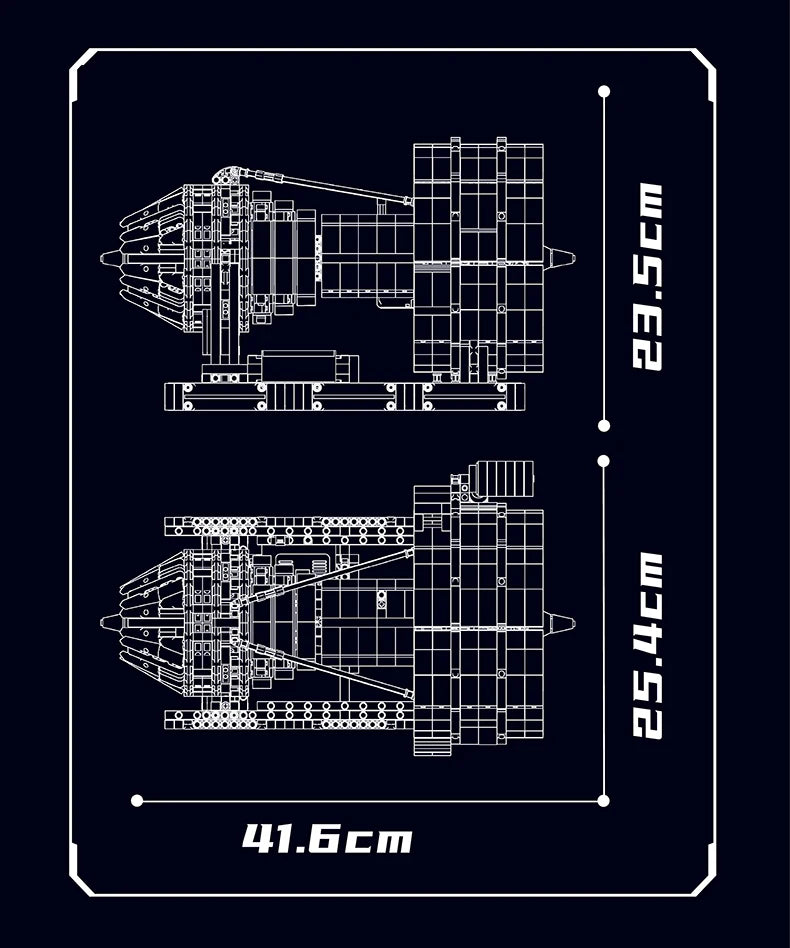 Mould King 10141-bloques de construcción de automóviles técnicos, conjunto de modelo de Motor de avión motorizado