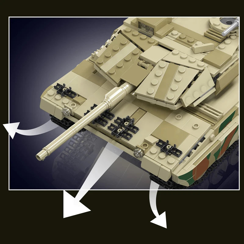 MOLD KING 20020 Alemania Leopard 2 tanque de batalla principal bloques de construcción técnicos