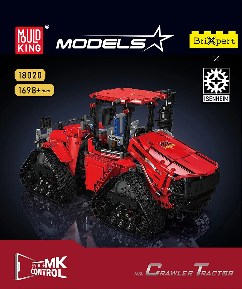 Mould King-bloques de construcción de coche técnico MOC-35270 de bloques de construcción, Tractor neumático sobre orugas, montaje de modelo de camión