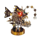 Conjunto DIY de Metal con forma de pez linterna para adultos, rompecabezas 3D de 700 Uds., Kits de modelos de Metal con diseño de pez angular, mecánico Steampunk