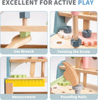 Robotime-Juego de banco de herramientas, Mini banco de trabajo de madera, juguetes de construcción, juego educativo de simulación, regalo, juego de herramientas de juguete para niños y niñas