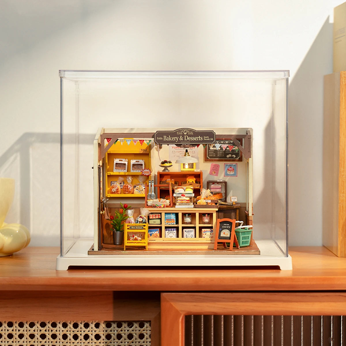 Robotime-Kit de casa de muñecas Rolife, Mini cubierta antipolvo DIY para ensamblaje de rompecabezas 3D, modelo de construcción, juguetes, decoración del hogar y dormitorio