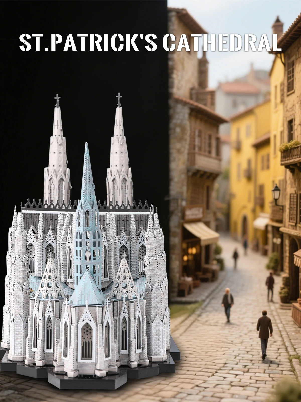 Piececool-Kits de construcción de modelos de Metal 3D, rompecabezas de Metal 3D de la catedral de San Patricio, manualidades DIY para regalos de rompecabezas para adultos