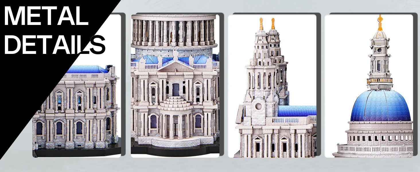 Piececool-Kits de modelos de Metal 3D, rompecabezas 3D de Metal de la catedral de San Pablo, Kit de manualidades para decoración del hogar, los mejores regalos