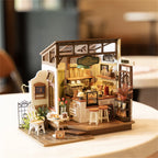 Robotime Rolife-rompecabezas 3D de cafetería para mujer y niño, Kit de casa de muñecas en miniatura, manualidades, regalo increíble, DG162, n. ° 17