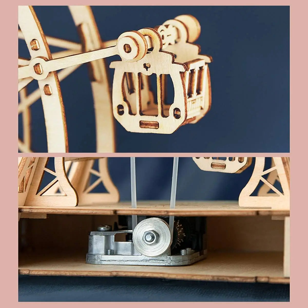 Robotime Rolife Rompecabezas 3D Noria Caja de Música Modelo Kit con Música para Niños y Adultos Manualidades Adultos Mujeres Rompecabezas 3D