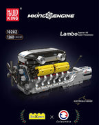 Mould King 10202 juguetes de motor de coche técnico el supercoche motorizado V12 + bloques de construcción de transmisión