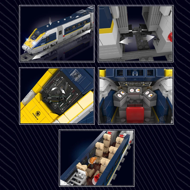 Mould King 12016 juguetes técnicos del coche el bloque de construcción del tren motorizado Europa Star E320