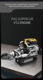 Mould King 10207 juguetes de coche técnico el supercoche PAG V12 conjunto de bloques
