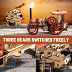 Robotime Rokr Kit de construcción de modelo de coche rompecabezas de madera 3D Kit de vapor 1:28 locomotora de vapor mecánica regalos impresionantes para adultos y adolescentes