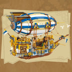 Bloques de Construcción Creativos JIESTAR, Modelo de Dirigible Steampunk, Ladrillos 3D, Barco Pirata de Caballeros