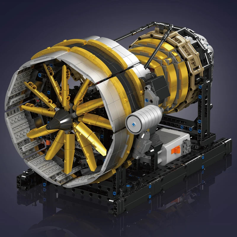 Mould King 10141-bloques de construcción de automóviles técnicos, conjunto de modelo de Motor de avión motorizado