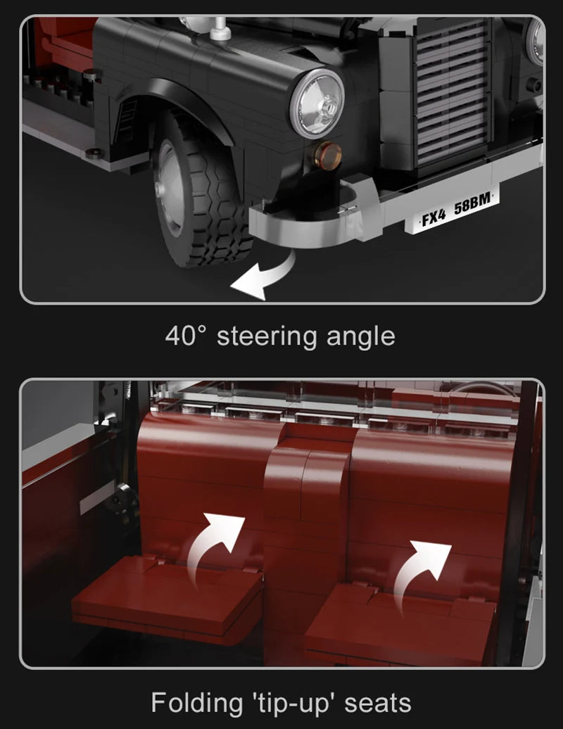 Cada-bloques de construcción MOC RC  juguete de ladrillos para armar coche taxi de Londres