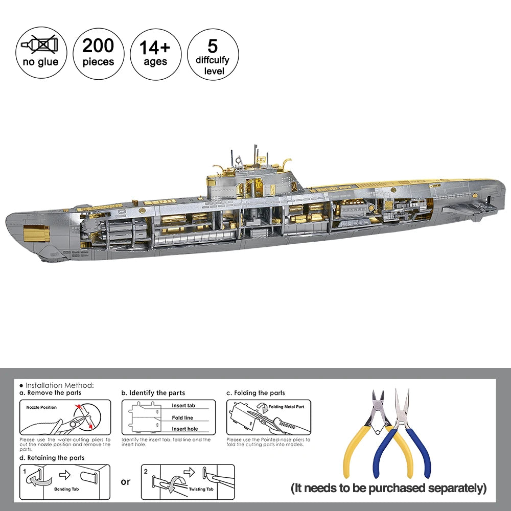 Piececool: modelos 3D de submarinos, manualidades
