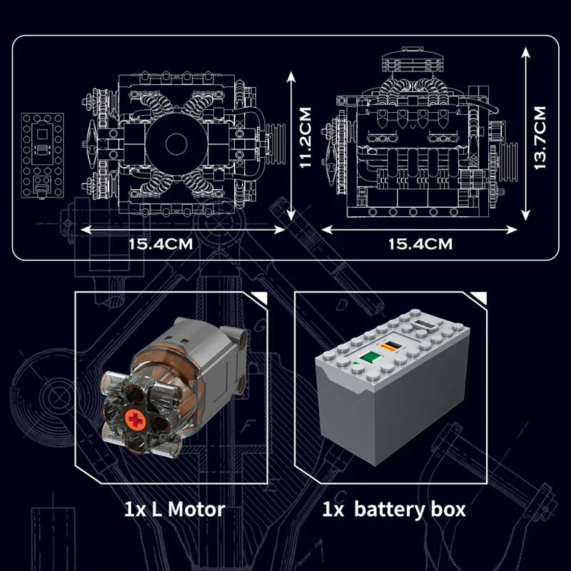 Mould King 10171 bloques de construcción de automóviles técnicos motorizados LSX454 V8 motor ladrillo juguetes montaje piezas de modelo de coche niños regalo de Navidad