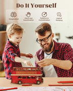 Robotime rolife London Tour Bus 3D rompecabezas de madera modelo de madera coche de juguete para construir manualidades coleccionables regalos para niños niñas