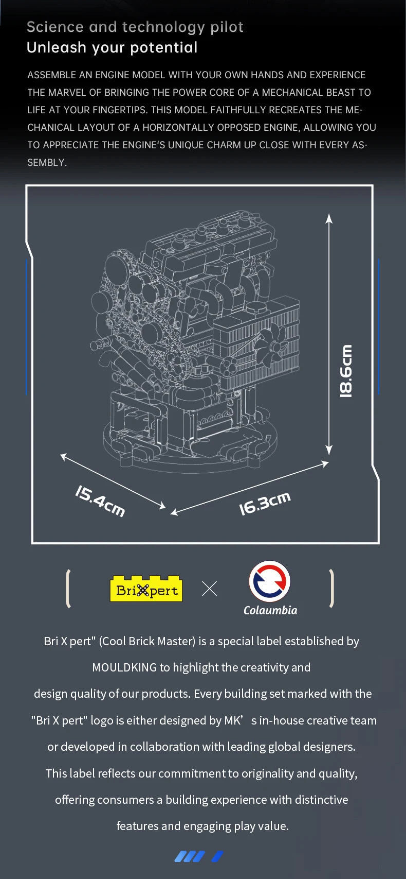 Mould King 10235 juguetes técnicos de motor de coche motorizado MMC L4
