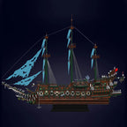 Mould King 13218, barco pirata MOC Flying Ductchman, montaje de bloques de construcción modelo de barco