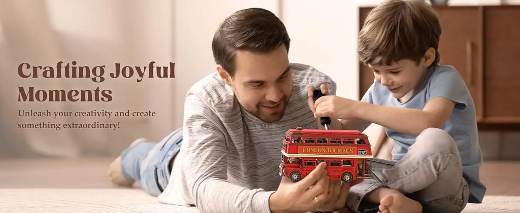 Robotime rolife London Tour Bus 3D rompecabezas de madera modelo de madera coche de juguete para construir manualidades coleccionables regalos para niños niñas