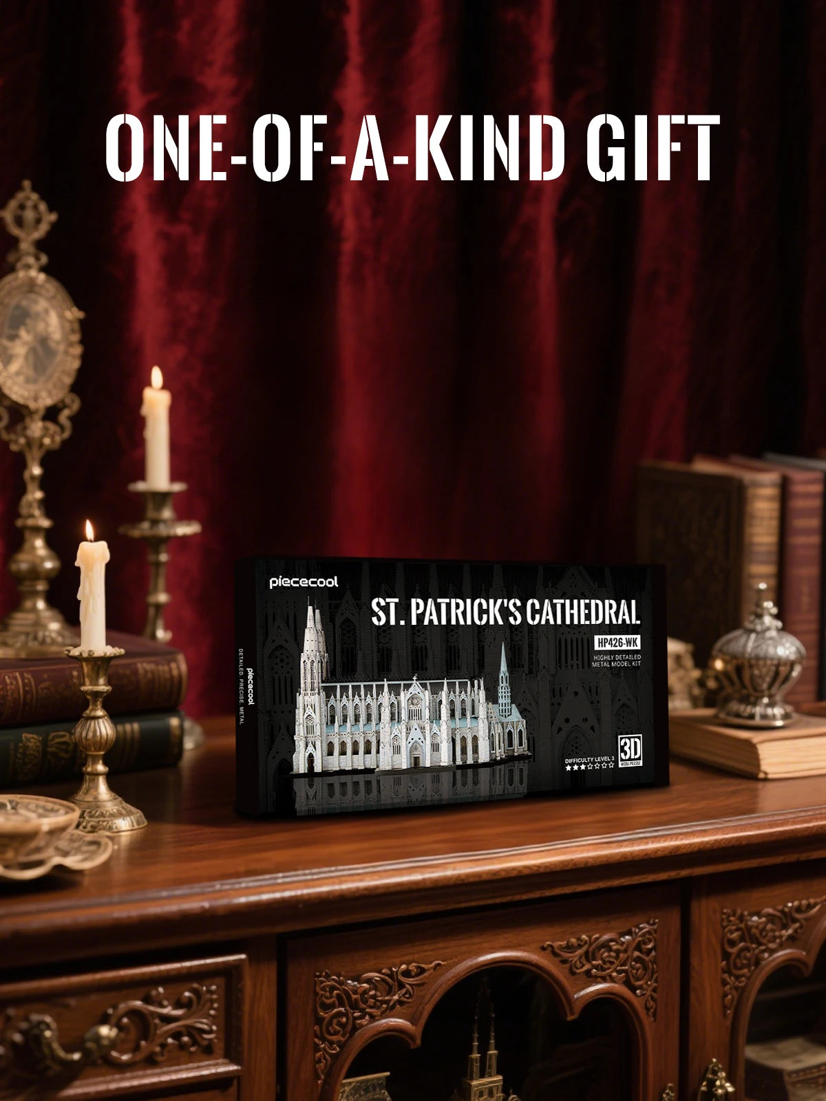 Piececool-Kits de construcción de modelos de Metal 3D, rompecabezas de Metal 3D de la catedral de San Patricio, manualidades DIY para regalos de rompecabezas para adultos