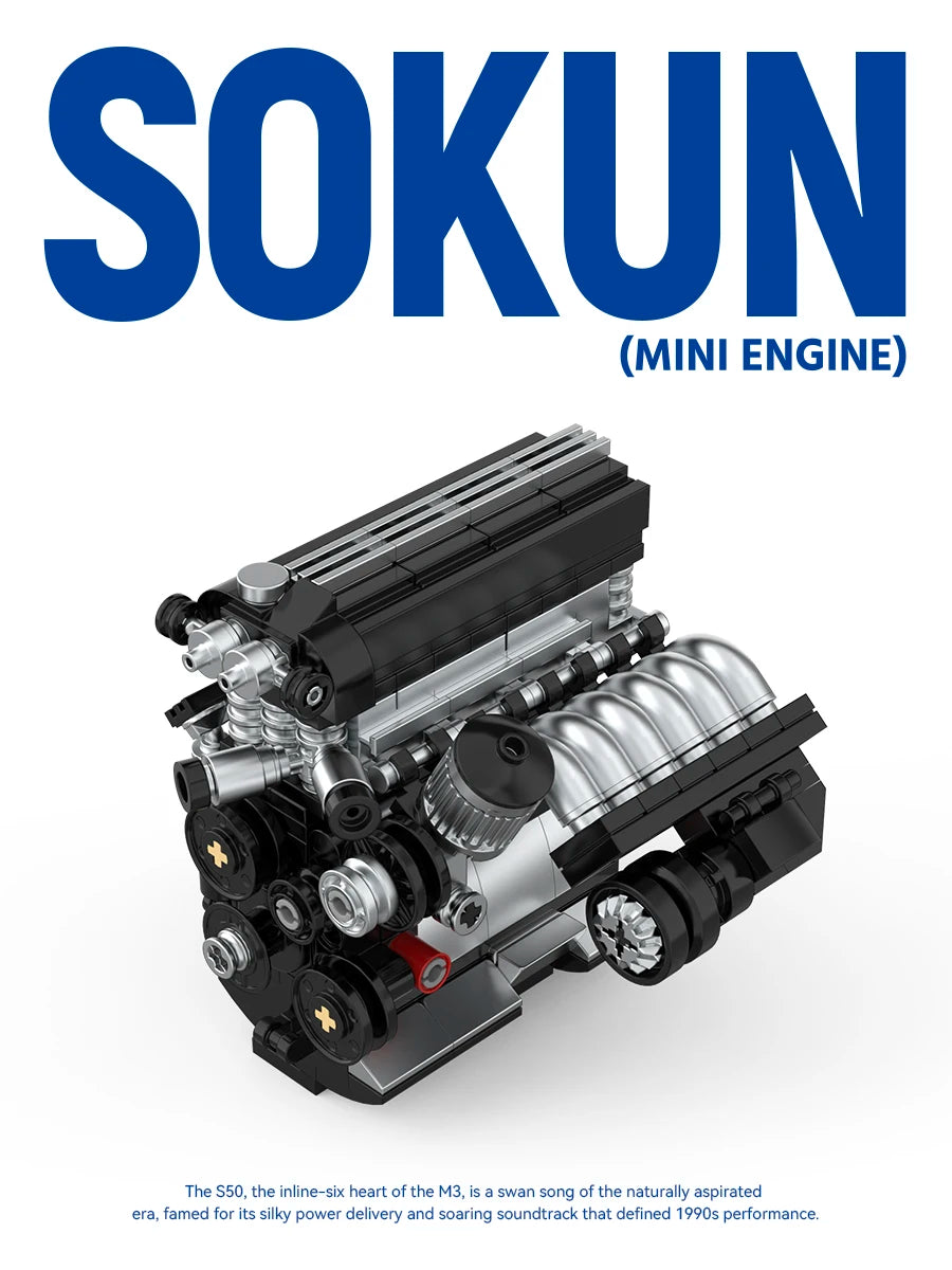 292 Piezas de Bloques de Construcción de Motor M3 S50 PB8869F, Superauto Técnico SOKUN