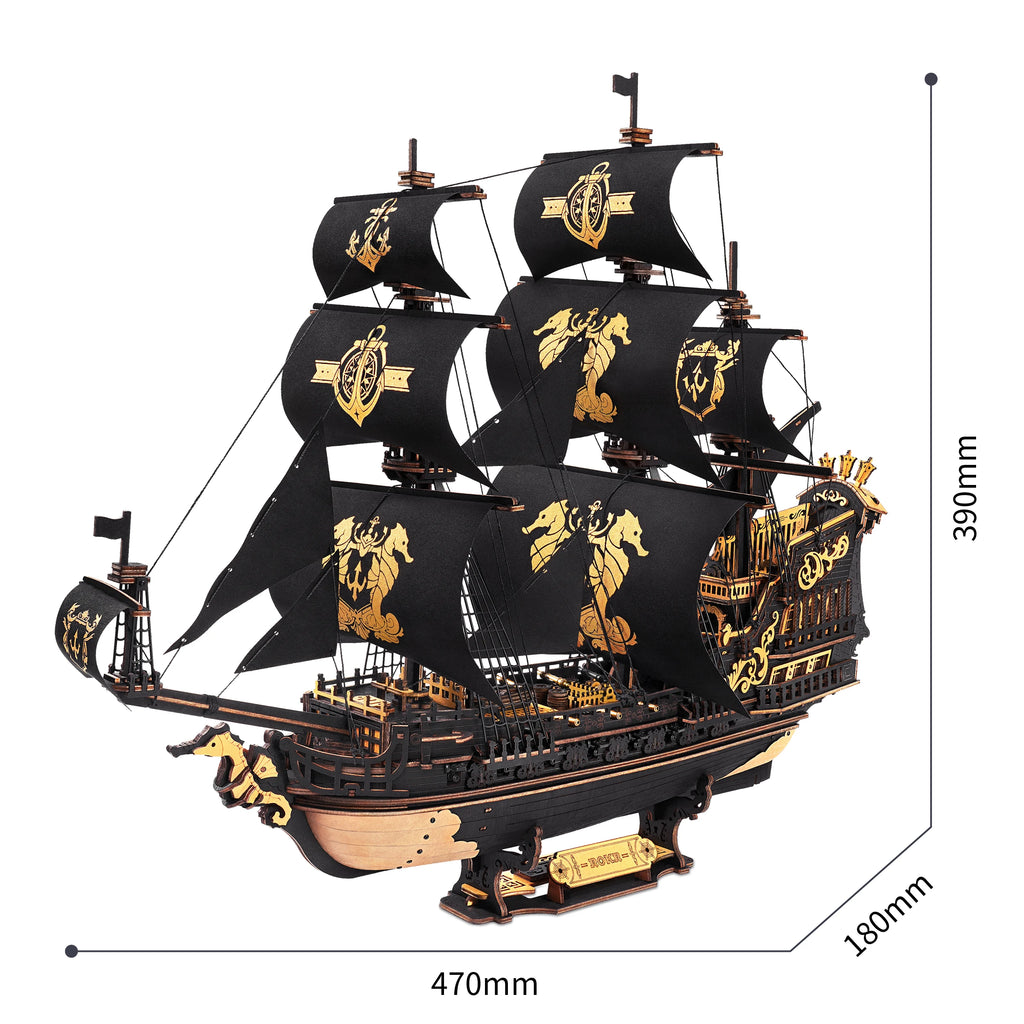 Robotime Rokr rompecabezas 3D casa de mar de madera Barque modelo kits construir decoración de escritorio para el hogar regalo para adolescentes y adultos