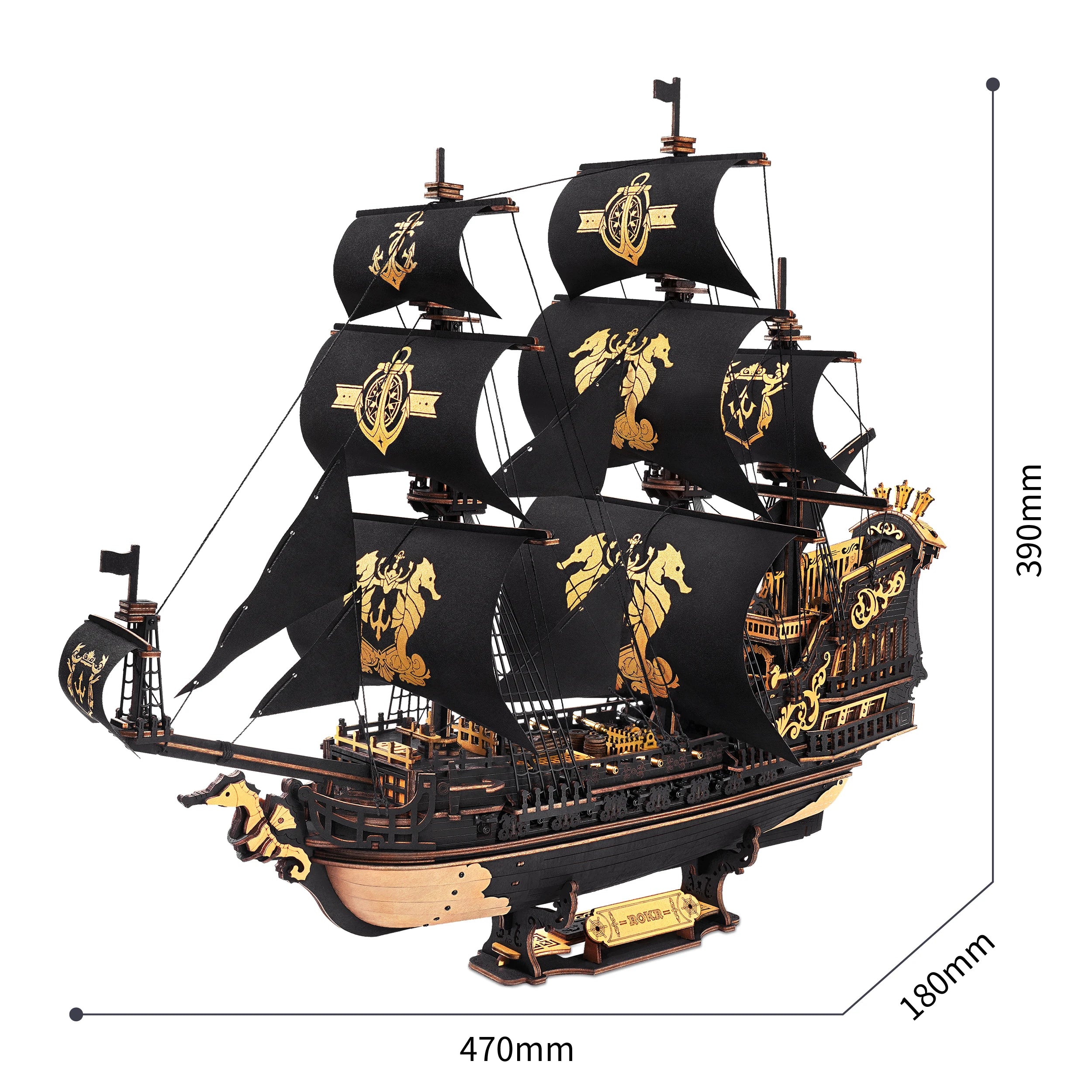 Robotime Rokr rompecabezas 3D casa de mar de madera Barque modelo kits construir decoración de escritorio para el hogar regalo para adolescentes y adultos