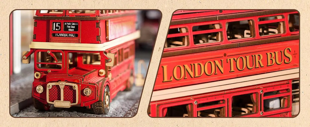 Robotime rolife London Tour Bus 3D rompecabezas de madera modelo de madera coche de juguete para construir manualidades coleccionables regalos para niños niñas