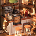 Robotime Rolife-rompecabezas 3D de cafetería para mujer y niño, Kit de casa de muñecas en miniatura, manualidades, regalo increíble, DG162, n. ° 17